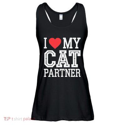 I Love My Cat Partner Funny Cat Lover Partner Valentines Day Ladies Essential Flowy Tank