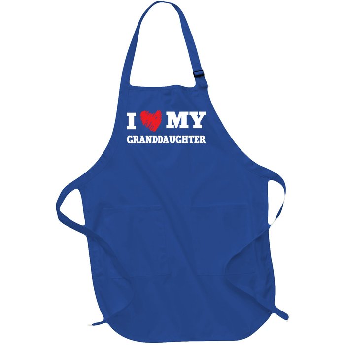 I Love My Granddaughter Favorite Family Member Valentines Meaningful Gift Full-Length Apron With Pockets