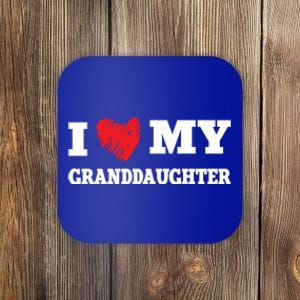 I Love My Granddaughter Favorite Family Member Valentines Meaningful Gift Coaster