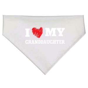 I Love My Granddaughter Favorite Family Member Valentines Meaningful Gift USA-Made Doggie Bandana