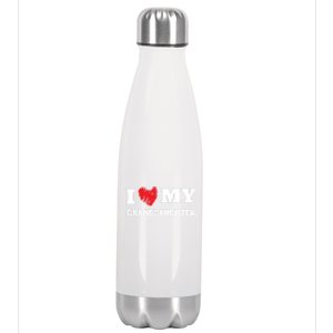 I Love My Granddaughter Favorite Family Member Valentines Meaningful Gift Stainless Steel Insulated Water Bottle