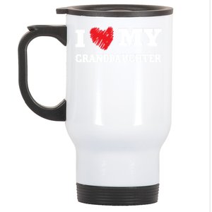 I Love My Granddaughter Favorite Family Member Valentines Meaningful Gift Stainless Steel Travel Mug