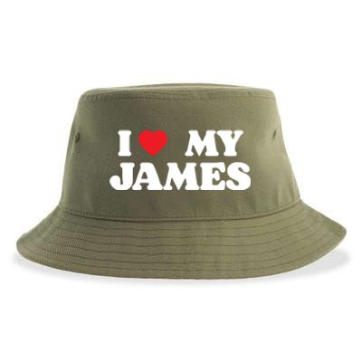 I Love My James I Heart My James Gift Sustainable Bucket Hat