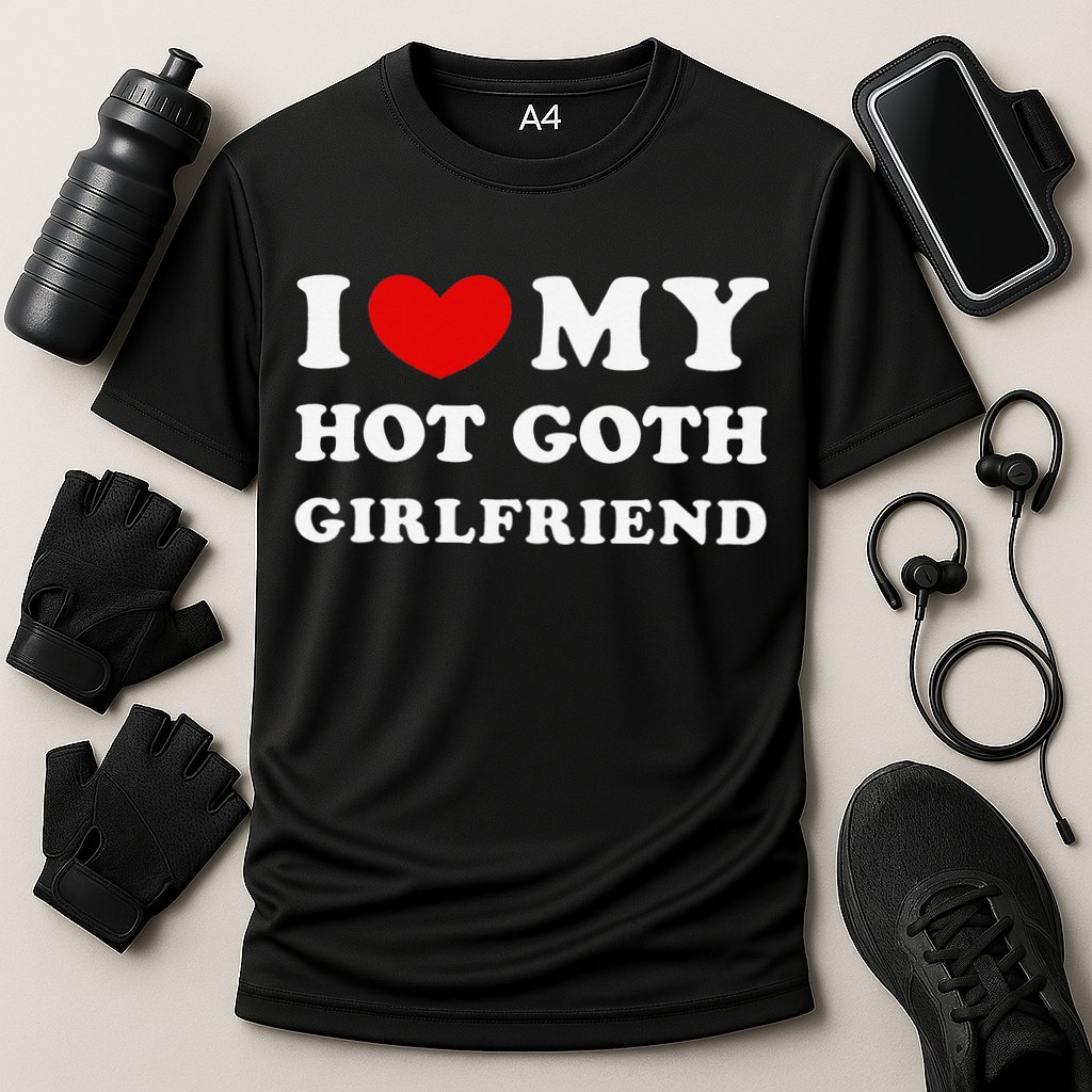 I Love My Hot Goth Girlfriend I Heart My Goth Girlfriend Cooling Performance Crew T-Shirt
