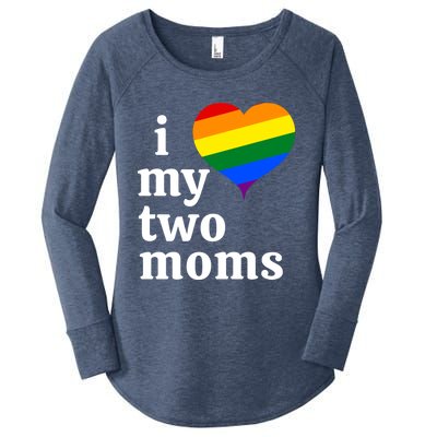 I Love My Two Moms Gift Women's Perfect Tri Tunic Long Sleeve Shirt