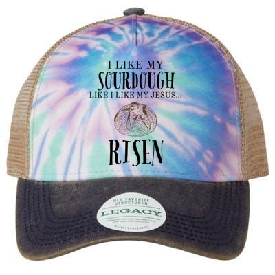 I Like My Sourdough Like I Like My Jesus Risen Bread Baker Legacy Tie Dye Trucker Hat