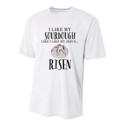 I Like My Sourdough Like I Like My Jesus Risen Bread Baker Youth Performance Sprint T-Shirt