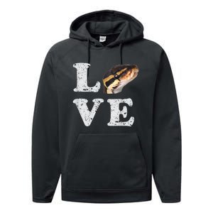 I Love My Ball Python | Pet Snake Lovers Gift Performance Fleece Hoodie