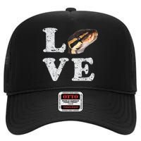 I Love My Ball Python | Pet Snake Lovers Gift High Crown Mesh Back Trucker Hat