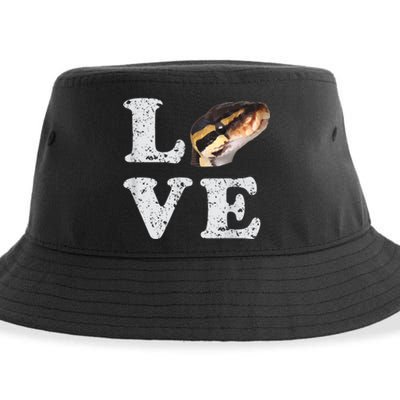 I Love My Ball Python | Pet Snake Lovers Gift Sustainable Bucket Hat