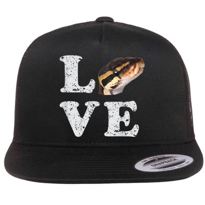 I Love My Ball Python | Pet Snake Lovers Gift Flat Bill Trucker Hat