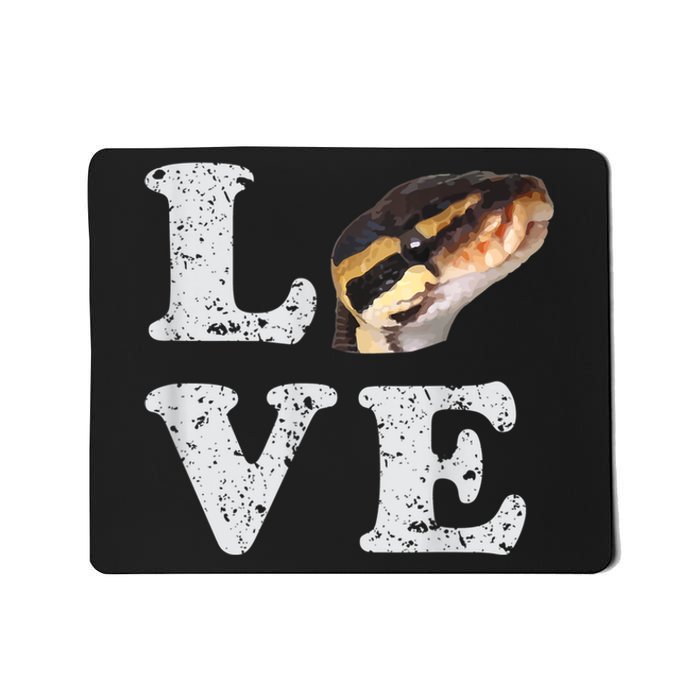 I Love My Ball Python | Pet Snake Lovers Gift Mousepad