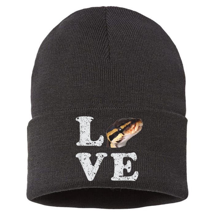 I Love My Ball Python | Pet Snake Lovers Gift Sustainable Knit Beanie