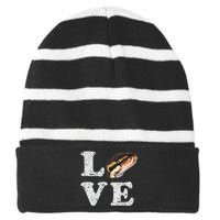 I Love My Ball Python | Pet Snake Lovers Gift Striped Beanie with Solid Band