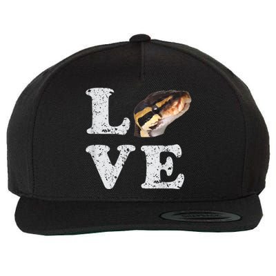 I Love My Ball Python | Pet Snake Lovers Gift Wool Snapback Cap