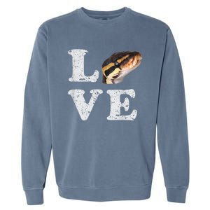 I Love My Ball Python | Pet Snake Lovers Gift Garment-Dyed Sweatshirt