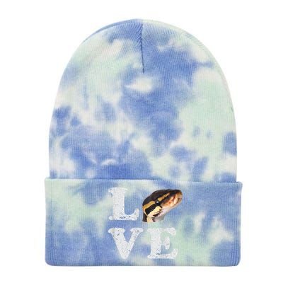 I Love My Ball Python | Pet Snake Lovers Gift Tie Dye 12in Knit Beanie