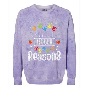 I Love My Job For All The Little Reasons Daycare Teacher Colorblast Crewneck Sweatshirt