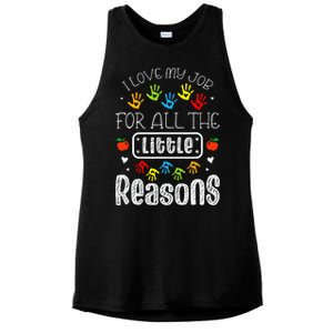 I Love My Job For All The Little Reasons Daycare Teacher Ladies PosiCharge Tri-Blend Wicking Tank