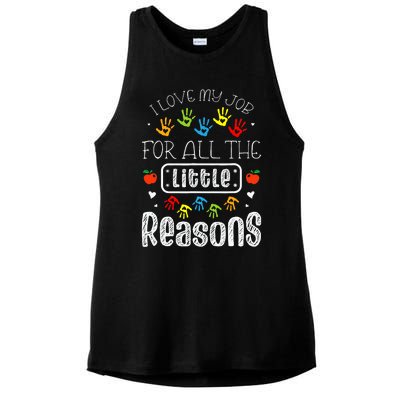 I Love My Job For All The Little Reasons Daycare Teacher Ladies PosiCharge Tri-Blend Wicking Tank