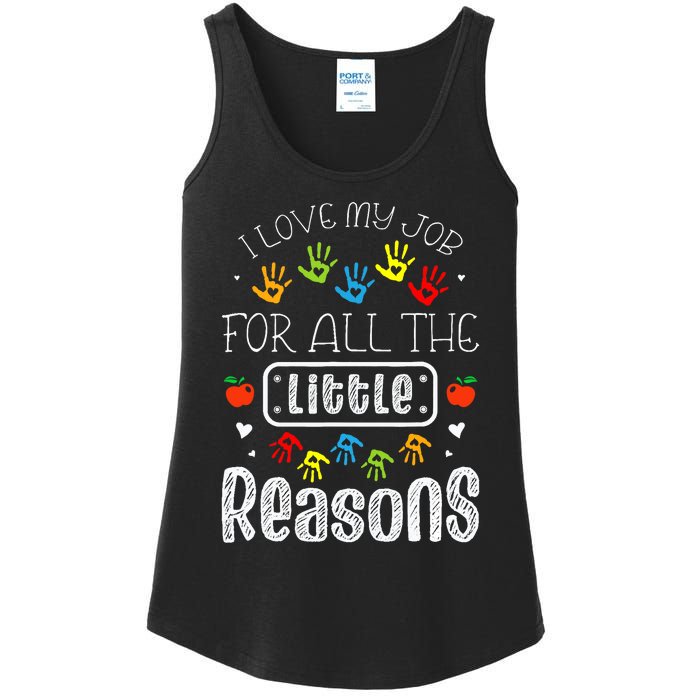 I Love My Job For All The Little Reasons Daycare Teacher Ladies Essential Tank