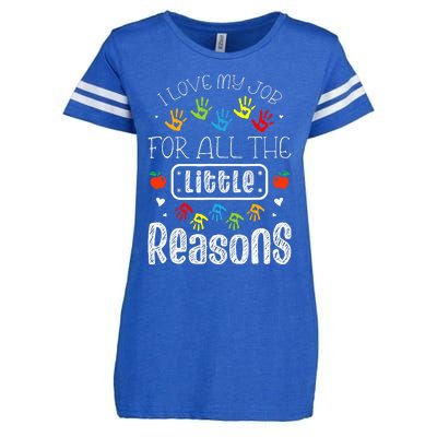 I Love My Job For All The Little Reasons Daycare Teacher Enza Ladies Jersey Football T-Shirt