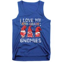 I Love My 6Th Grade Gnomies Funny Valentine Heart Teacher Gift Tank Top