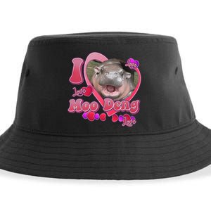 I Love Moo Deng Baby Hippo Sustainable Bucket Hat