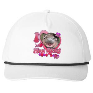 I Love Moo Deng Baby Hippo Snapback Five-Panel Rope Hat