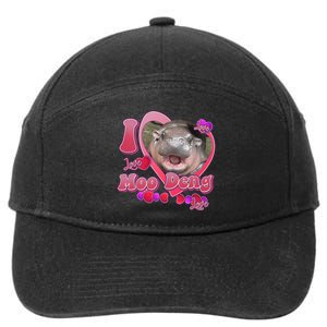 I Love Moo Deng Baby Hippo 7-Panel Snapback Hat