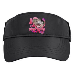 I Love Moo Deng Baby Hippo Adult Drive Performance Visor