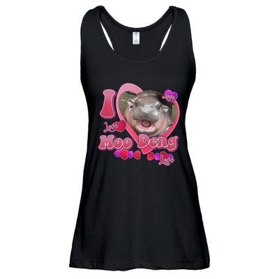 I Love Moo Deng Baby Hippo Ladies Essential Flowy Tank