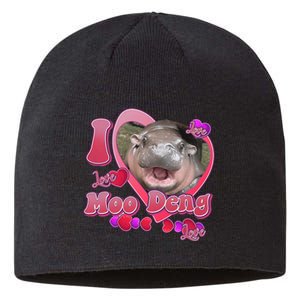 I Love Moo Deng Baby Hippo Sustainable Beanie