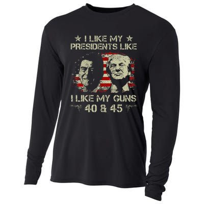 I Like My Presidents Like I Like My Guns 40 45 Funny Cooling Performance Long Sleeve Crew