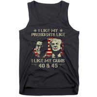 I Like My Presidents Like I Like My Guns 40 45 Funny Tank Top