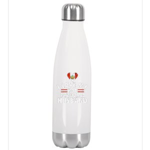 I Love My Hot Peruvian Husband Anniversary Birthday Stainless Steel Insulated Water Bottle