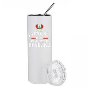 I Love My Hot Peruvian Husband Anniversary Birthday Stainless Steel Tumbler