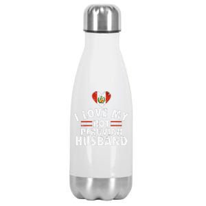 I Love My Hot Peruvian Husband Anniversary Birthday Stainless Steel Insulated Water Bottle