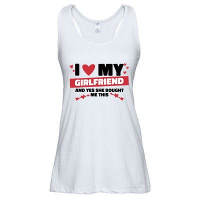 I Love My Girlfriend And Yes She Bought Me This Ladies Essential Flowy Tank