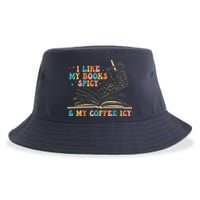 I Like My Books Spicy And My Coffee Icy Skeleton Hand Book Sustainable Bucket Hat