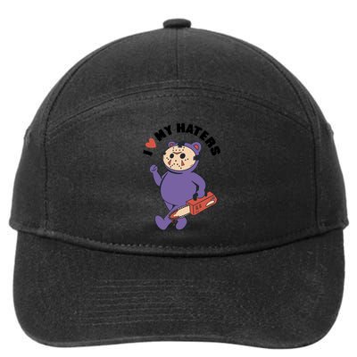 I Love My Haters Teddy Bear 7-Panel Snapback Hat