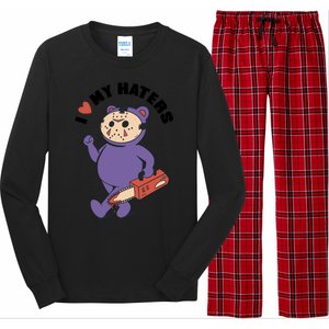 I Love My Haters Teddy Bear Long Sleeve Pajama Set