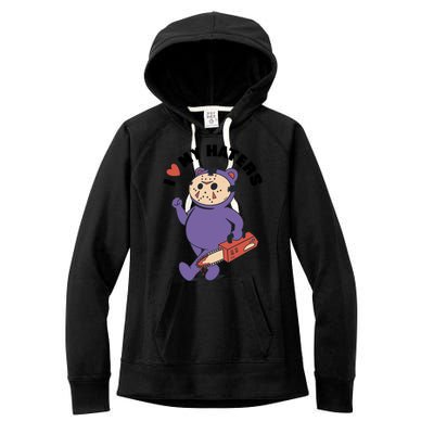 I Love My Haters Teddy Bear Women's Fleece Hoodie