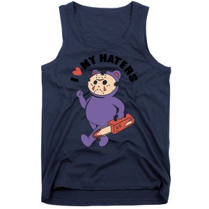 I Love My Haters Teddy Bear Tank Top