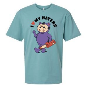 I Love My Haters Teddy Bear Sueded Cloud Jersey T-Shirt