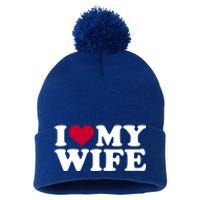 I Love My Wife Gift Pom Pom 12in Knit Beanie