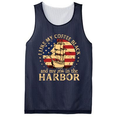 I Like My Coffee Black And My Tea In The Harbor Us History Mesh Reversible Basketball Jersey Tank