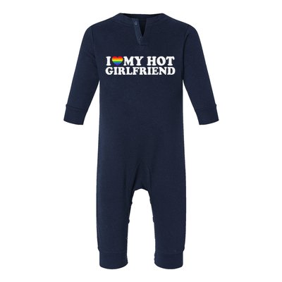 I Love My Hot Lesbian Girlfriend Lgbt Cute Lesbian Wife Gift Infant Fleece One Piece