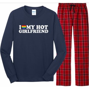 I Love My Hot Lesbian Girlfriend Lgbt Cute Lesbian Wife Gift Long Sleeve Pajama Set