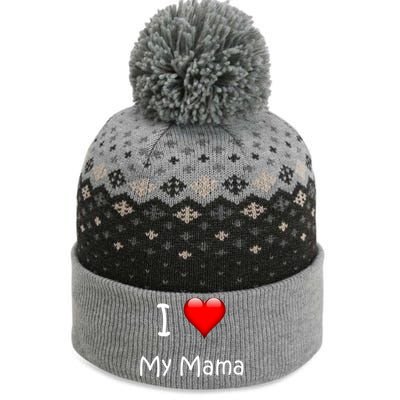 I Love My Mama Gift For Mommies Mamas And Mothers Day Gift The Baniff Cuffed Pom Beanie